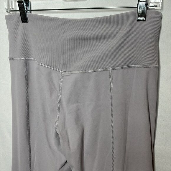 Athleta Flare Leg High Rise Leggings In Grey Lavender. Size Medium. - Picture 7 of 12